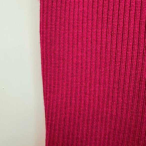 St. John Wool Magenta Shimmer Metallic Ribbed Striped Sleeveless Sweater Size S - Picture 5 of 10